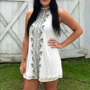 High Neck Frill Dress